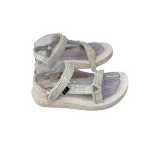Teva Midform Fray Sandals Cream Striped Outdoor Hiking Gorpcore Travel Womens 8